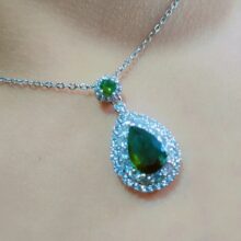 گردنبند طرح زمرد سبز کد G86
