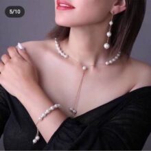 ست کامل مروارید (گردنبند، دستبند، گوشواره) کد G1528