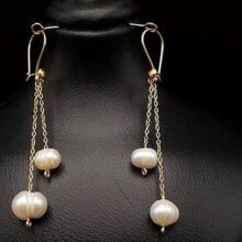 گوشواره دو لاین مروارید کد G1559